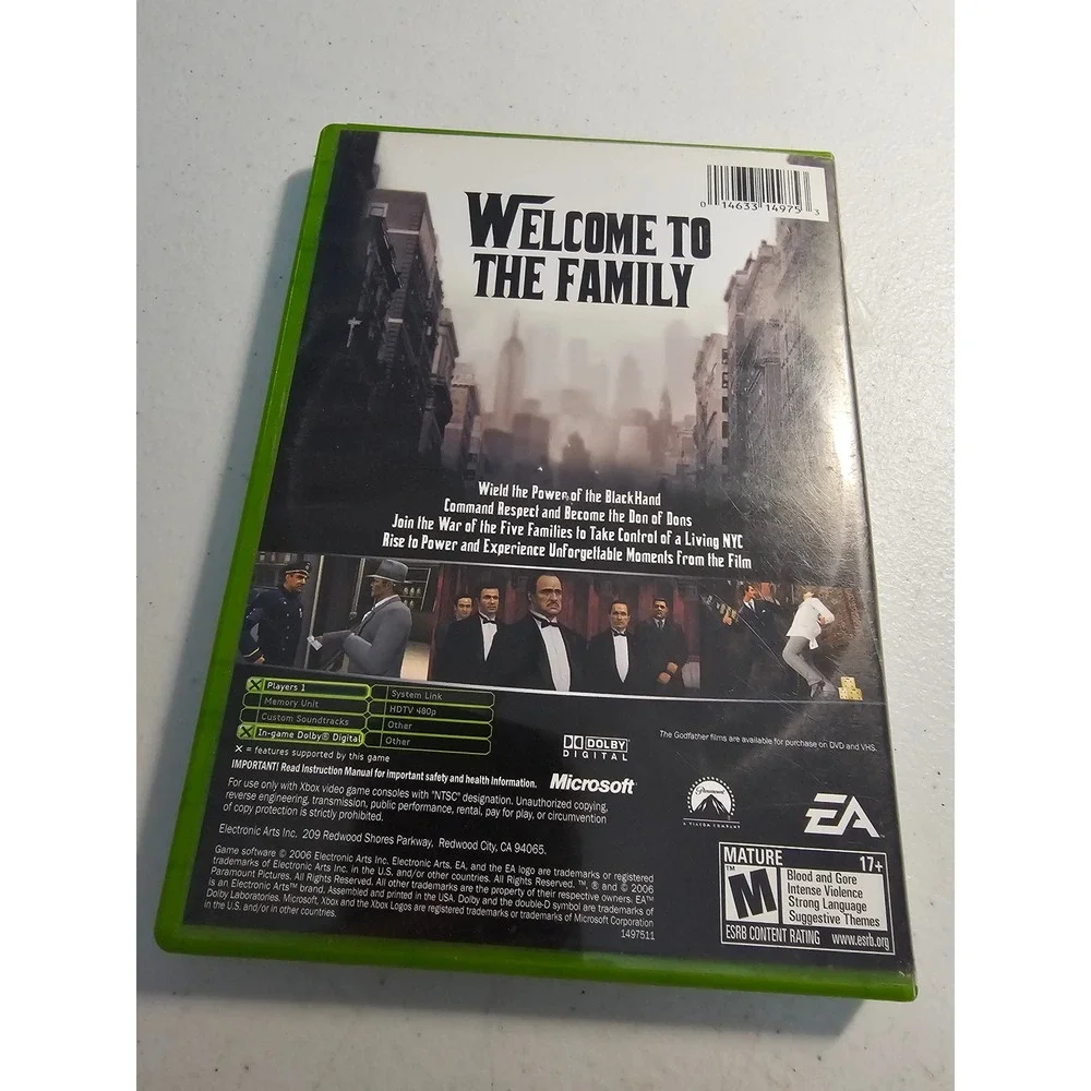 The Godfather The Game Microsoft Xbox 2006 EA‎ Games Action Adventure NTSC Video